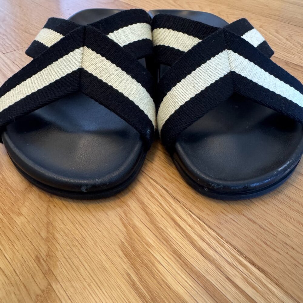 Jenni Kayne Colorblock Pattern Slides Black & Whi… - image 5